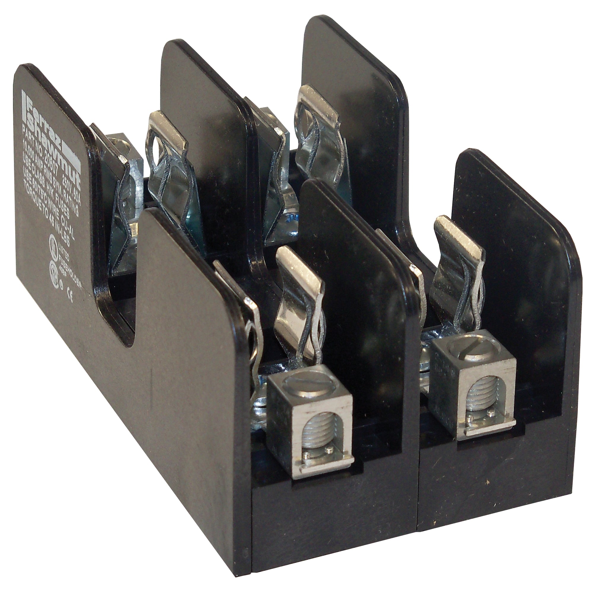Fuse Block 250VAC 250VDC Class H/K 60A 2-Pole Box with Reinforced Clip