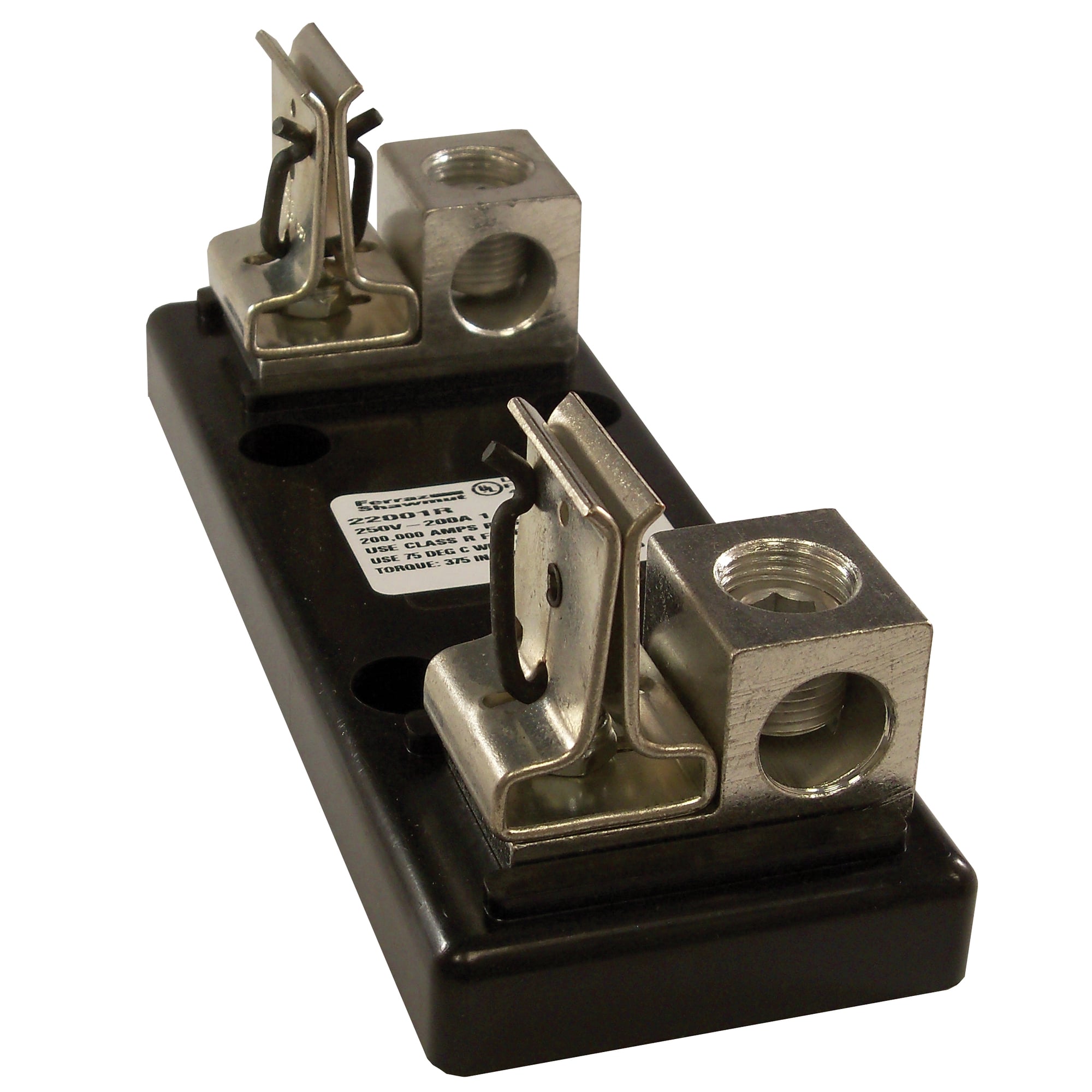Fuse Block 250VAC 250VDC Class R 200A 1-Pole Box Side-Clip