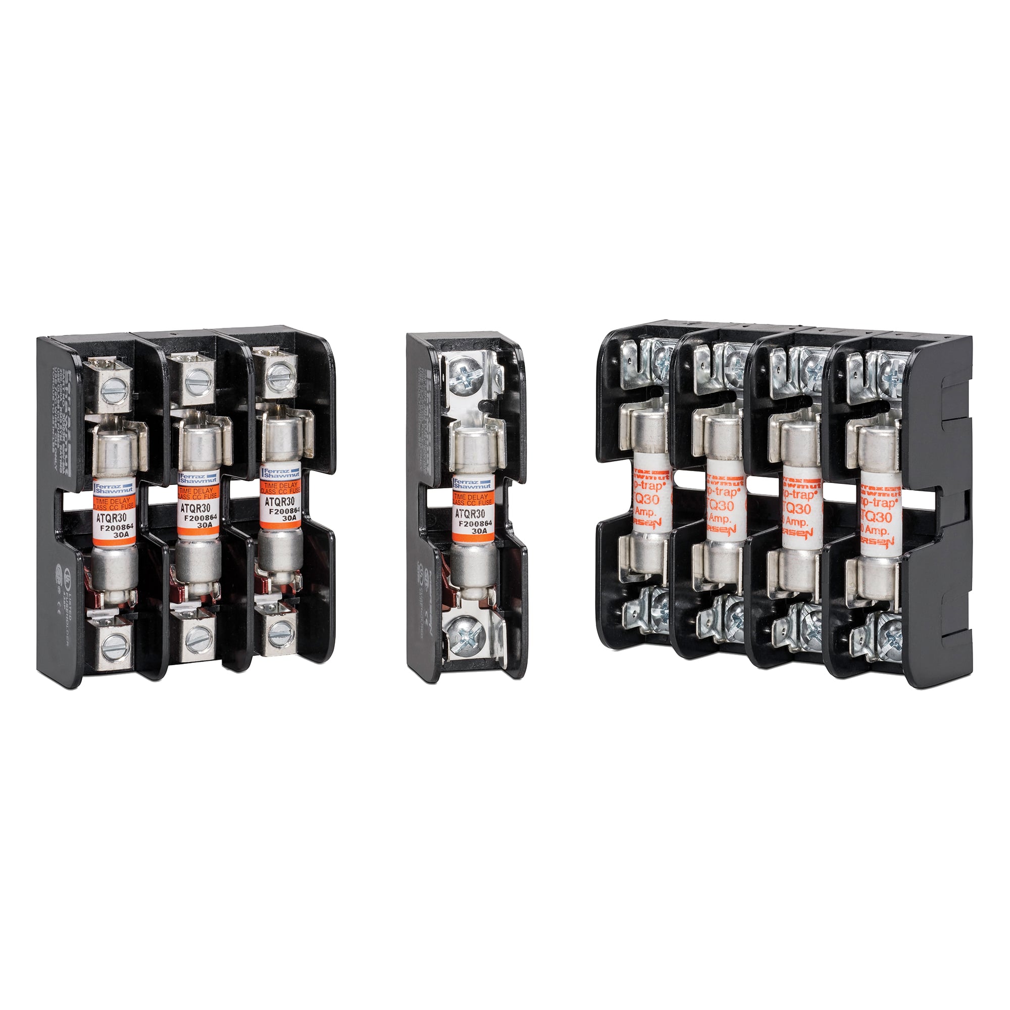 30352 Open Style Fuse Block, 600 V AC/DC, 30 A, 14 to 6 AWG Wire, 2 Poles