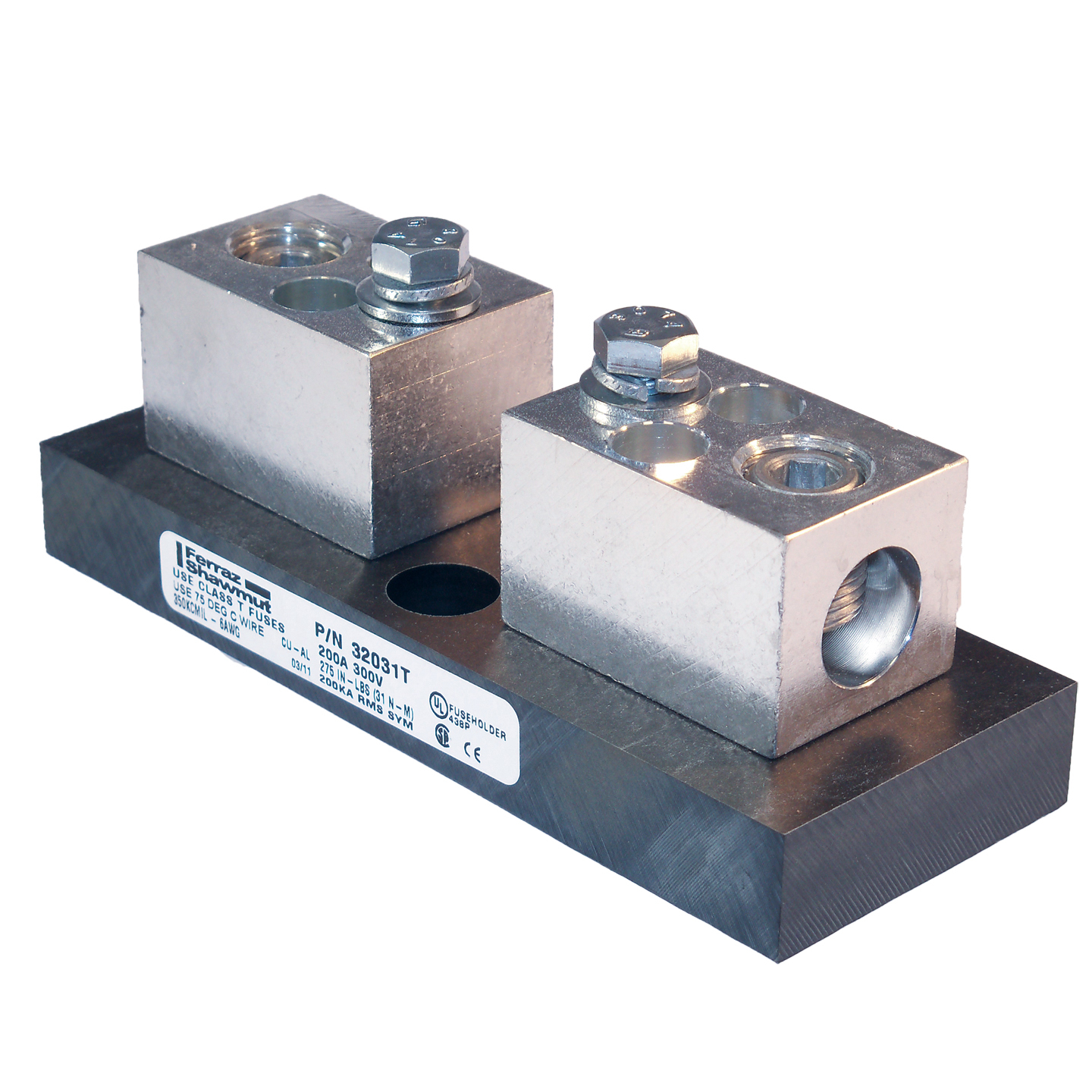 Fuse Block 300VAC 300VDC Class T 200A 1-Pole Box with Reinforced Clip