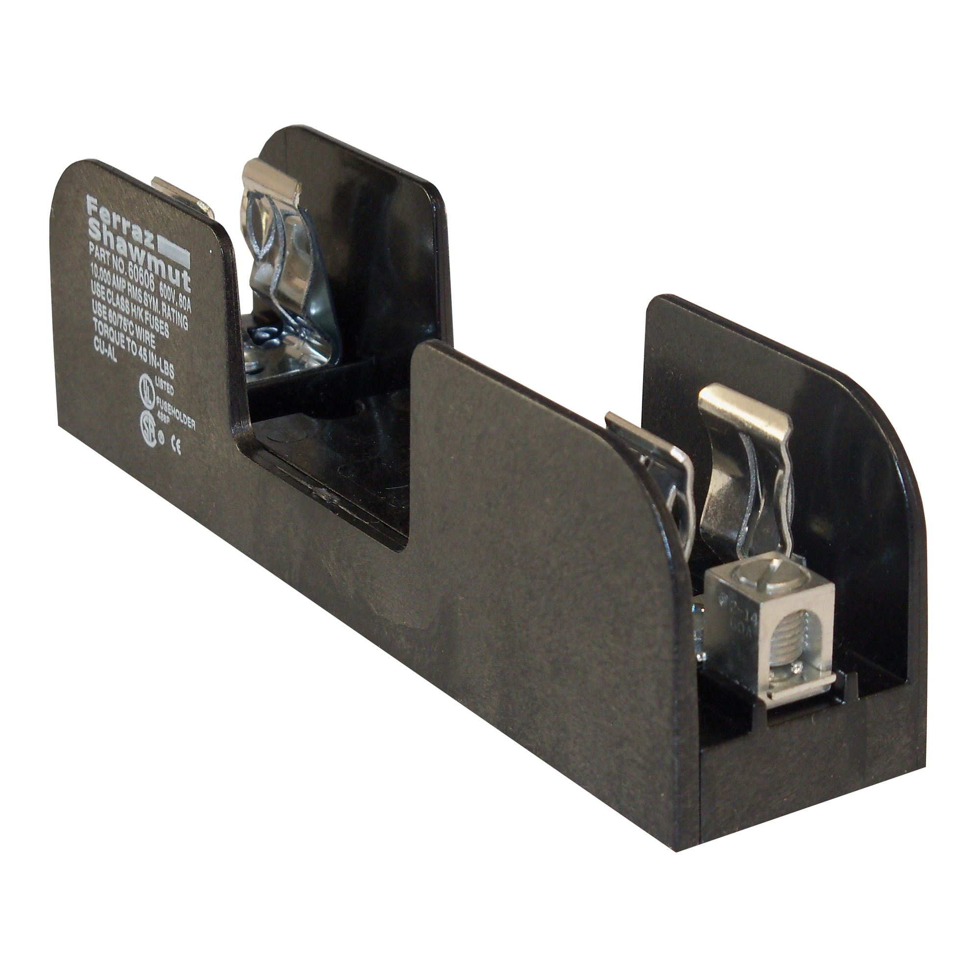 Fuse Block 600VAC 600VDC Class H/K 60A 1-Pole Box with Reinforced Clip