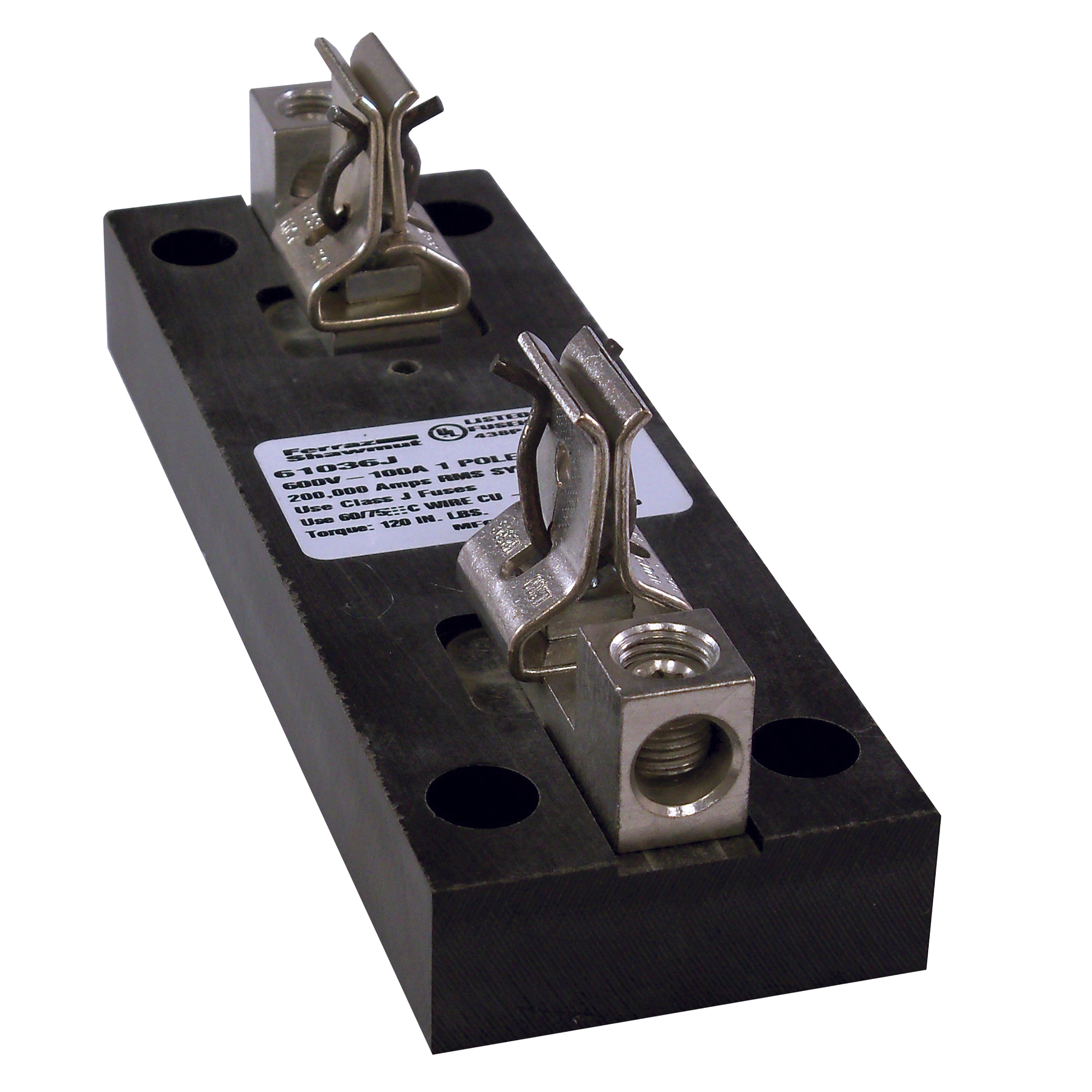 Fuse Block 600VAC 600VDC Class J 100A 1-Pole Copper Box