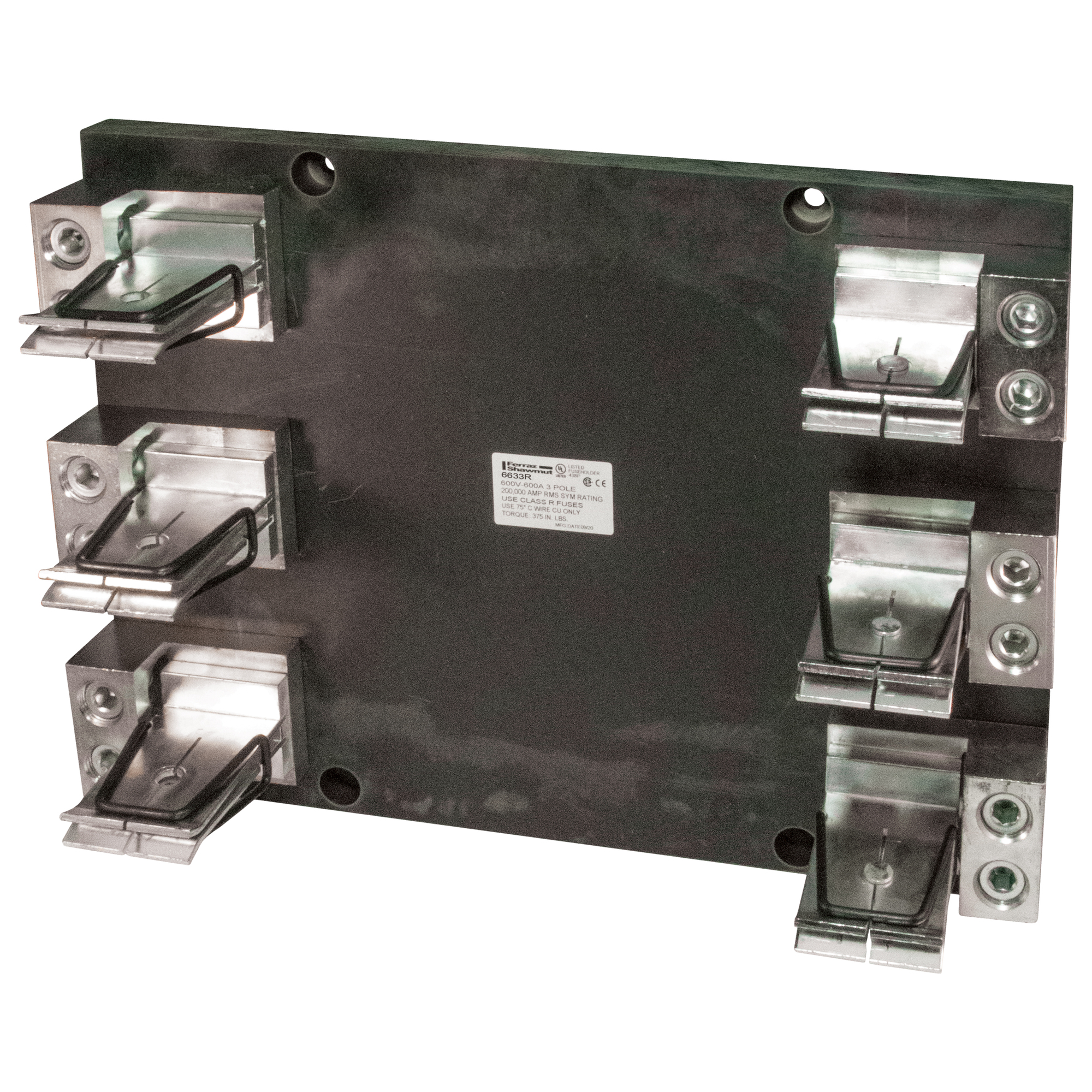 Fuse Block 600VAC 600VDC Class R 600A 3-Pole Box In-Line Clip