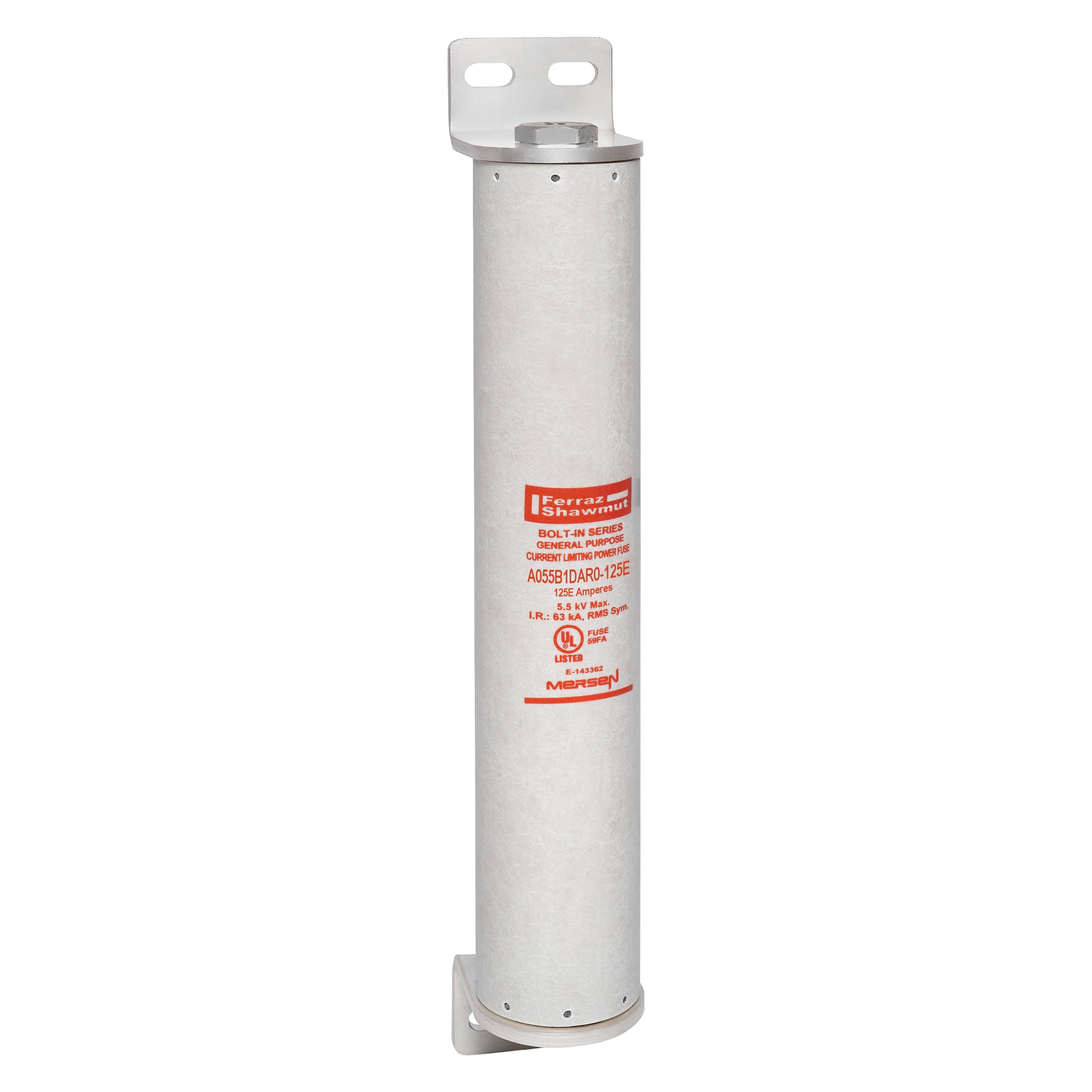 MV E-Rated Fuse 5500VAC 125A Bolt-On, Series: DAR0 Visual Indicator