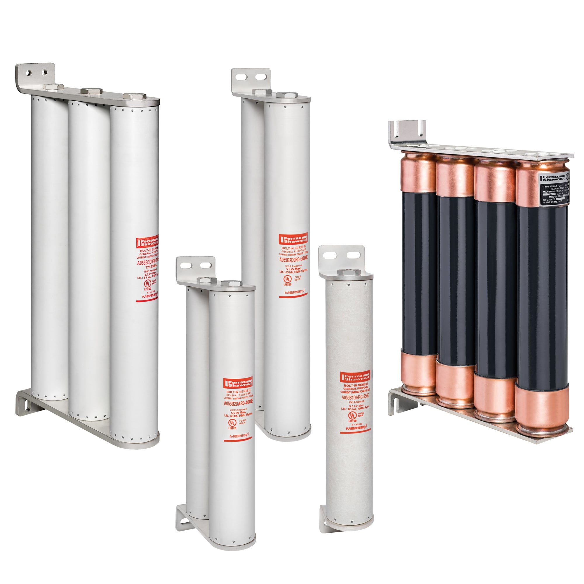MV E-Rated Fuse 5500VAC 250A Bolt-On, Series: DAR0 Visual Indicator