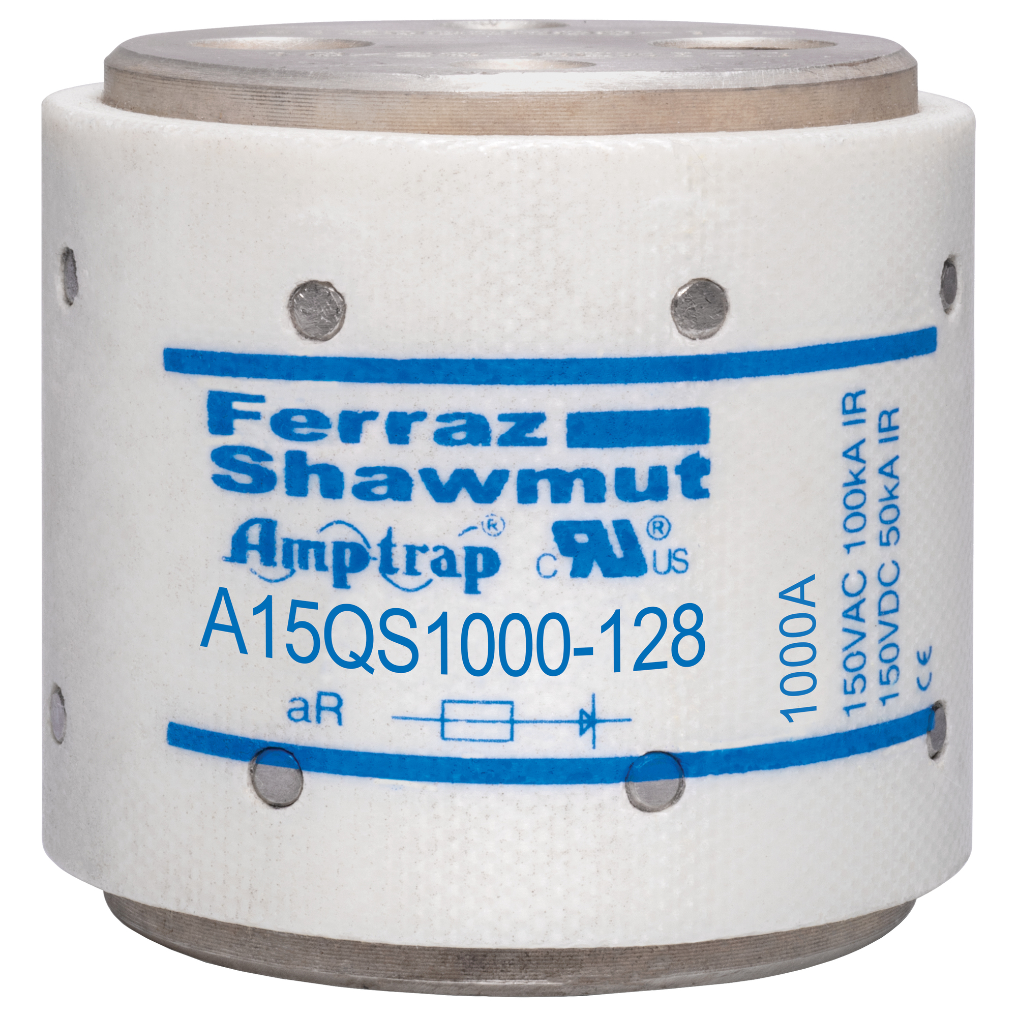 High Speed Fuse Amp-Trap A15QS 150VAC 150VDC 1000A Hockey Puck, Bolt-In