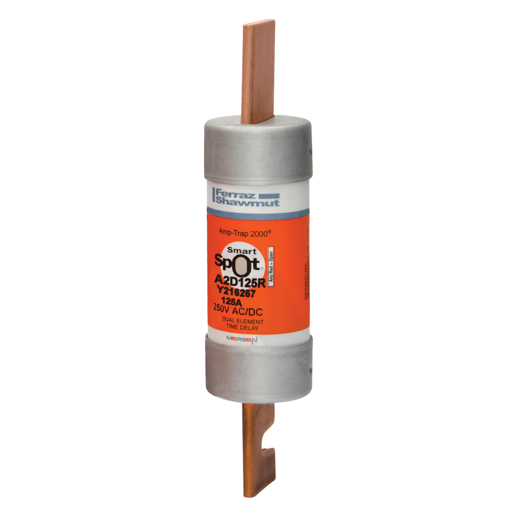 Fuse A2D-R - Class RK1 - Time-Delay 250VAC 250VDC 125A Blade SmartSpot