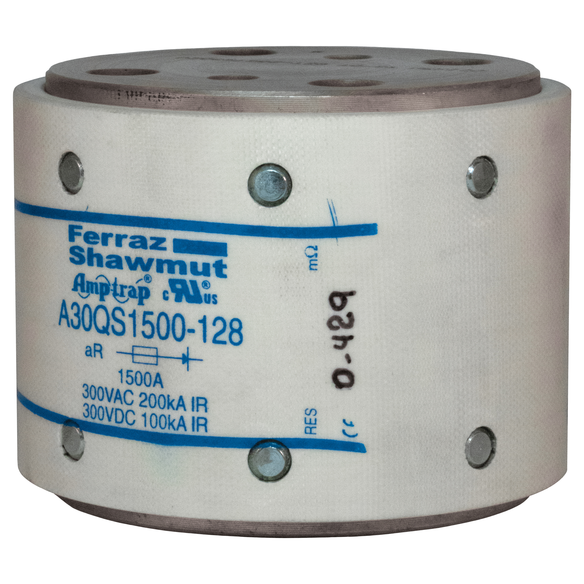 High Speed Fuse Amp-Trap A30QS 300VAC 300VDC 1500A Hockey Puck, Bolt-In