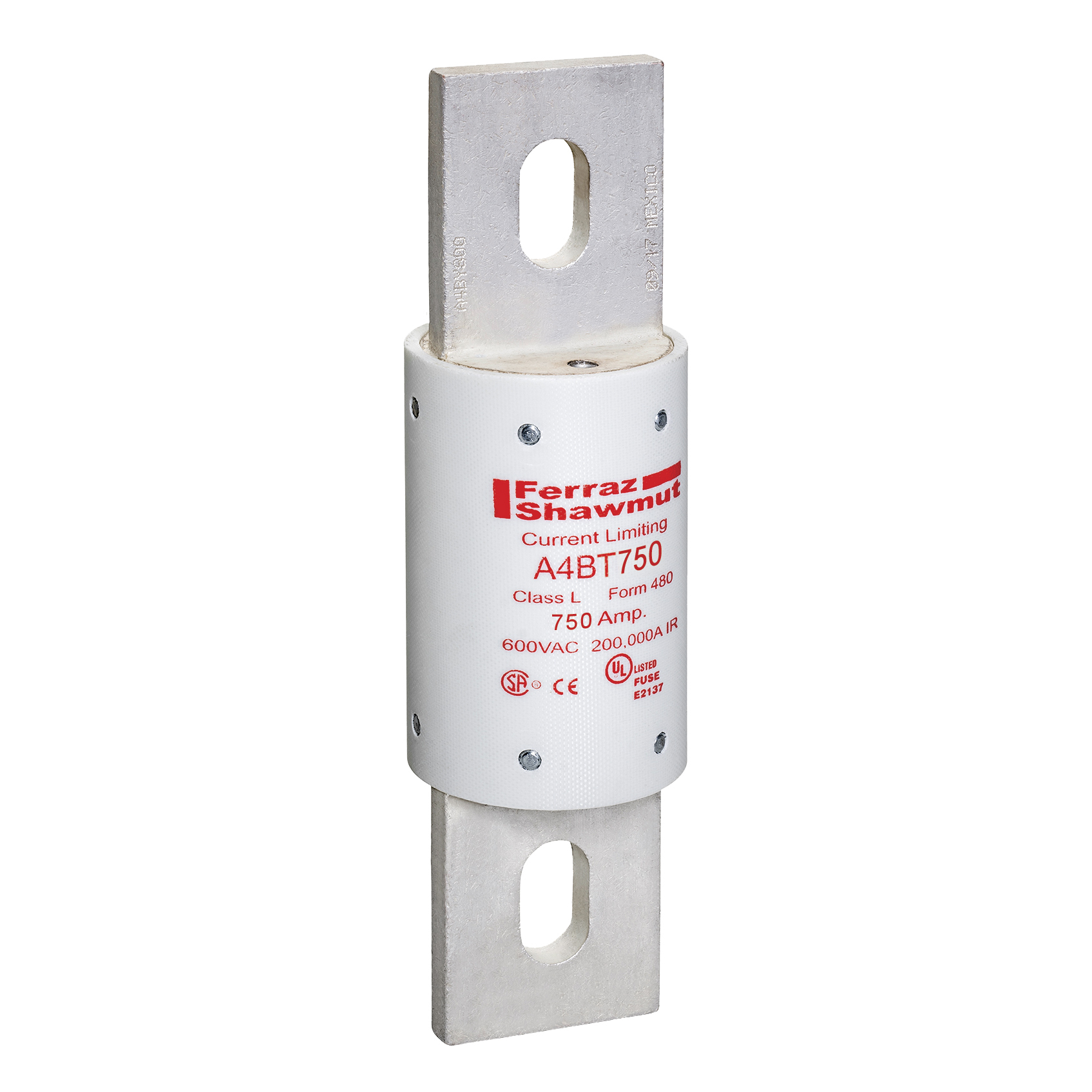 A4BT750 Amp-Trap Low Voltage North American Style Time Delay Power Fuse, 750 A, 600 V AC/500 V DC, 100/200 kA Interrupt, L Class, Cylindrical Body