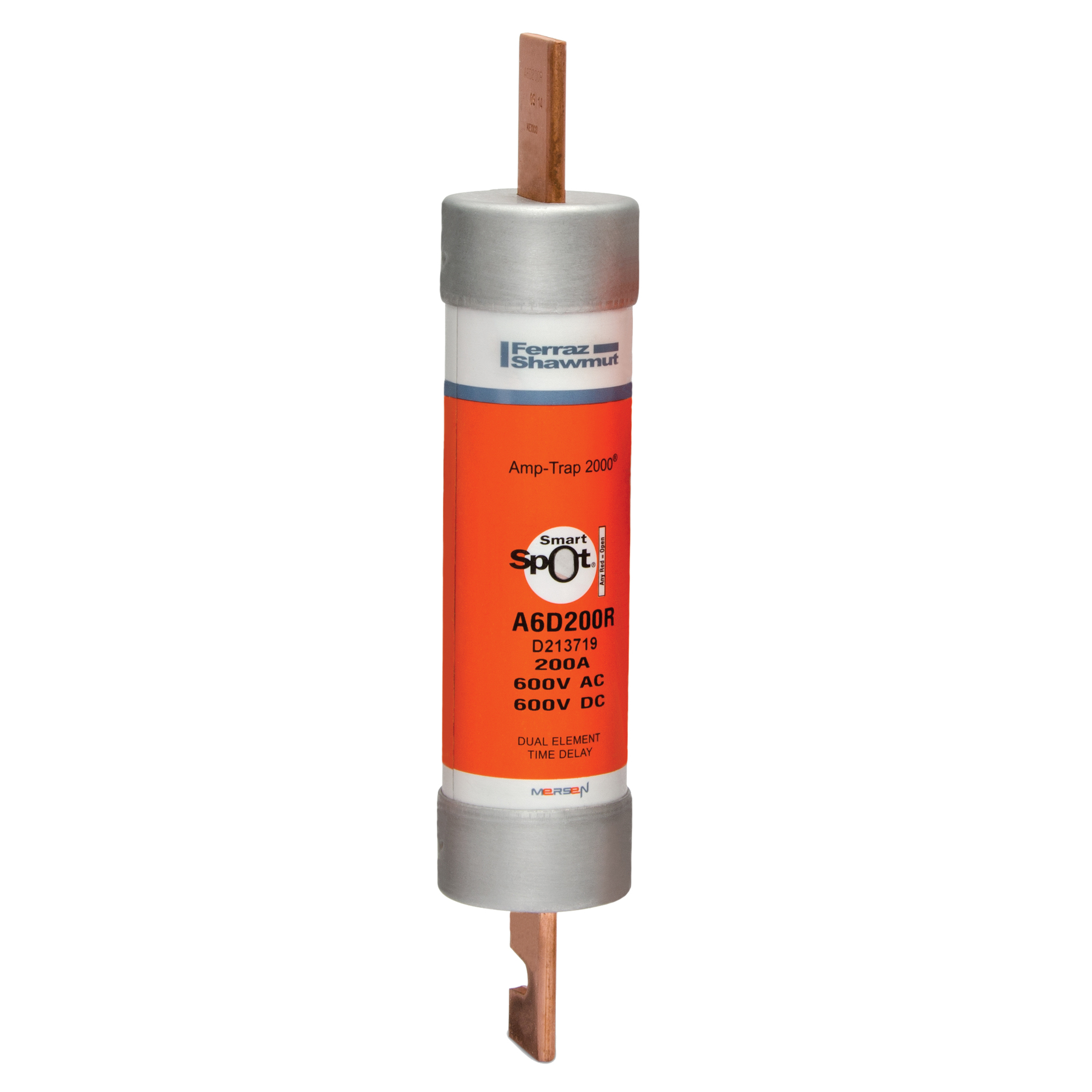 Fuse A6D-R - Class RK1 - Time-Delay 600VAC 600VDC 200A Blade SmartSpot