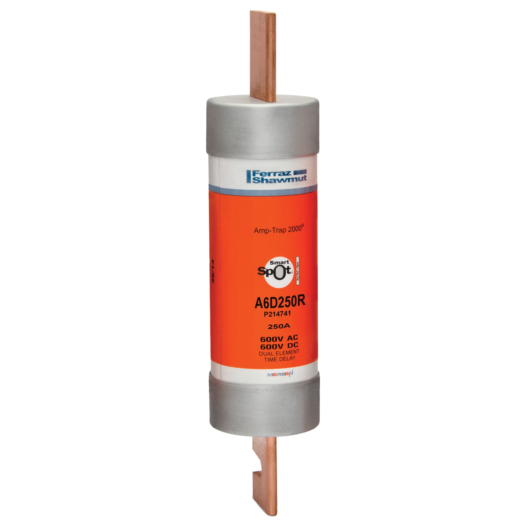 Fuse A6D-R - Class RK1 - Time-Delay 600VAC 600VDC 250A Blade SmartSpot