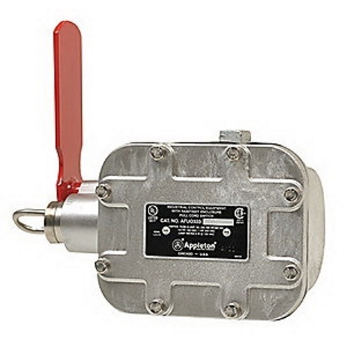 Conveyor Control Switch, Left Hand Single End, Series: AFU, 600 VAC/230 VDC, 15/0.4 A, NO/NC-DB/TCDB, 15 A at 120/240/480/600 VAC/0.8 A at 115 VDC/0.4 A at 230 VDC Contact, Flag Arm, NEMA 3/3R/4/4X/12 Enclosure, Aluminum, Environmental Conditions: -40 to 66 deg C Temperature, 7.88 in W x 9.75 in H