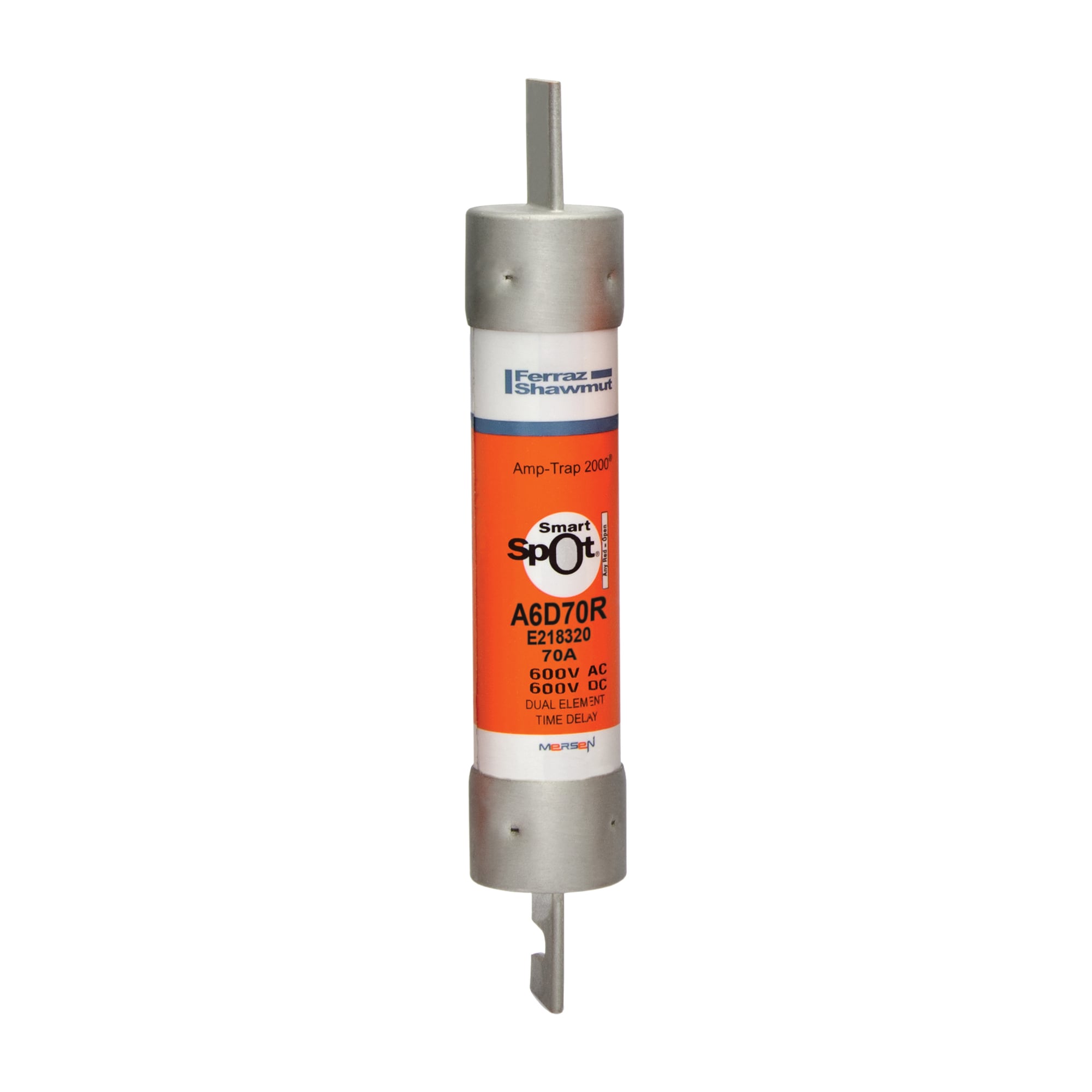 Fuse A6D-R - Class RK1 - Time-Delay 600VAC 600VDC 70A Blade SmartSpot