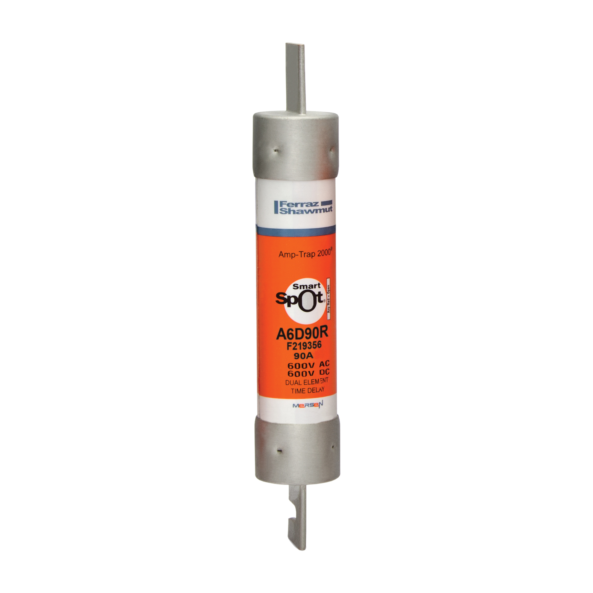 Fuse A6D-R - Class RK1 - Time-Delay 600VAC 600VDC 90A Blade SmartSpot