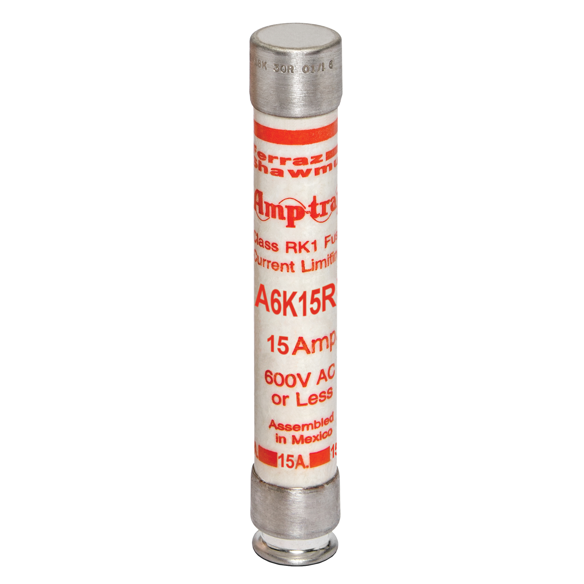 Fuse A6K-R - Class RK1 - Fast-Acting 600VAC 300VDC 15A Ferrule