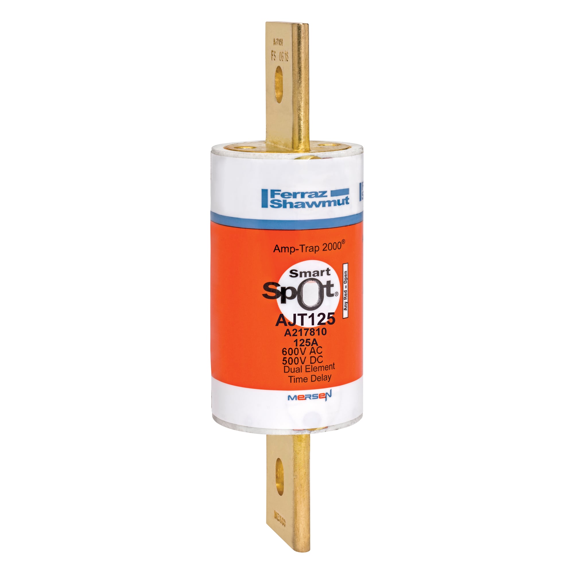 Fuse AJT - Class J - Time-delay 600VAC 500VDC 125A Blade SmartSpot
