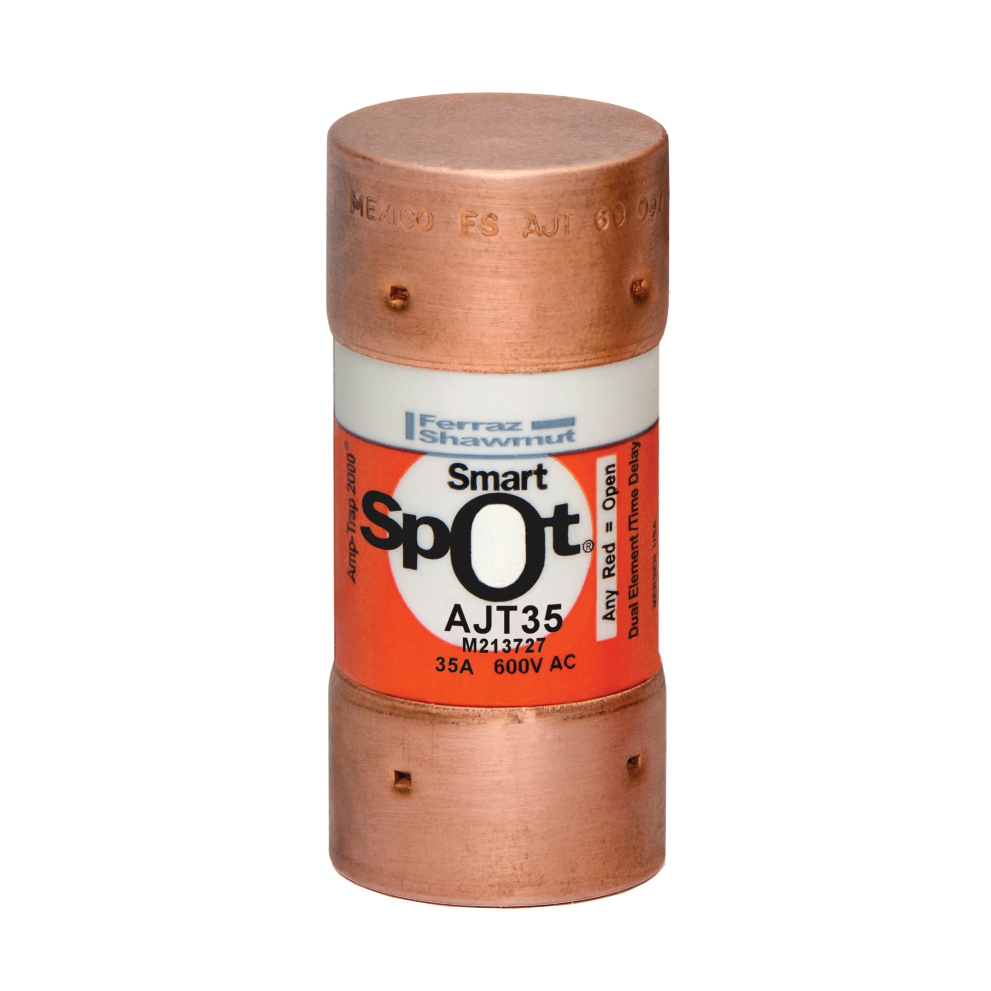 Fuse AJT - Class J - Time-delay 600VAC 400VDC 35A Ferrule SmartSpot