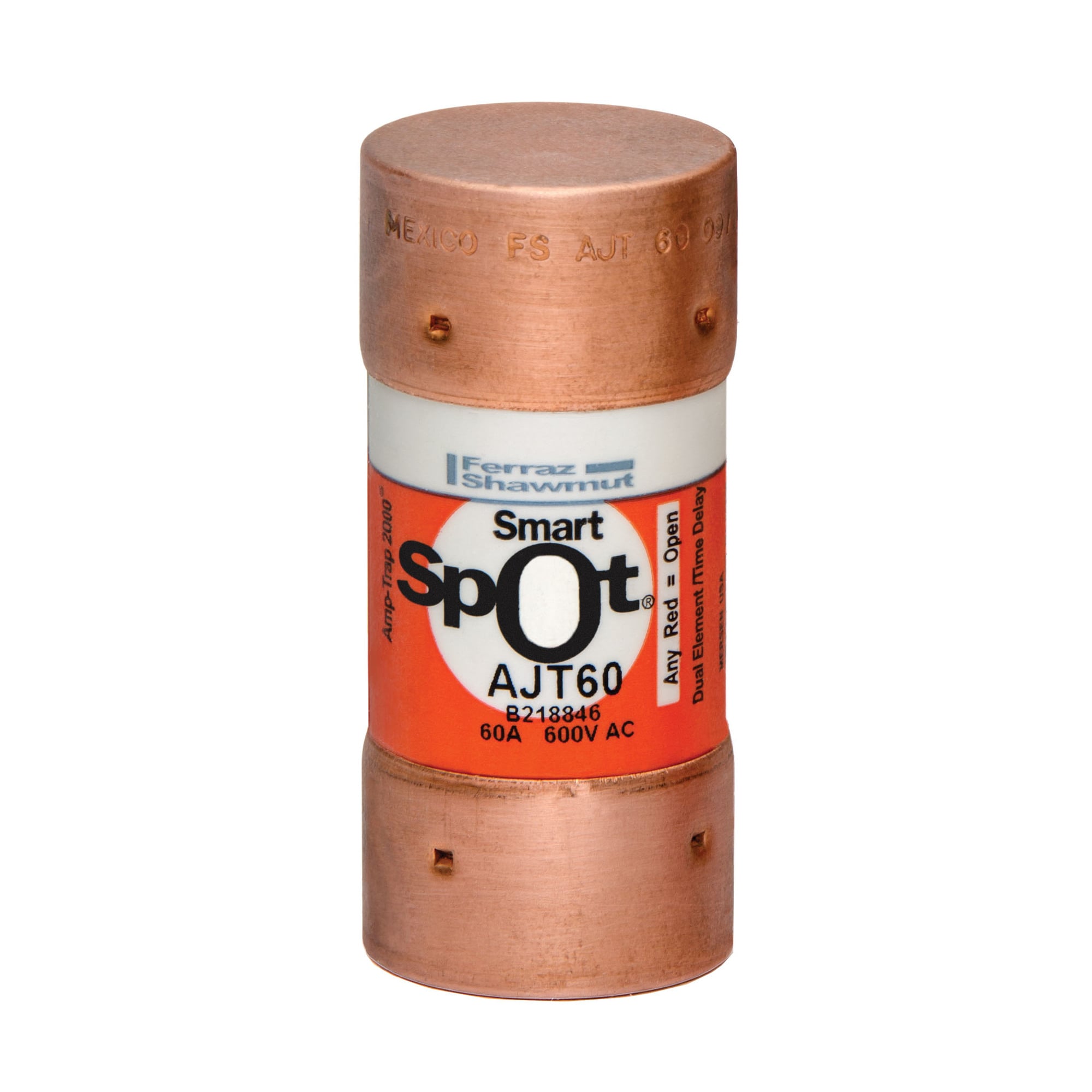 Fuse AJT - Class J - Time-delay 600VAC 400VDC 60A Ferrule SmartSpot