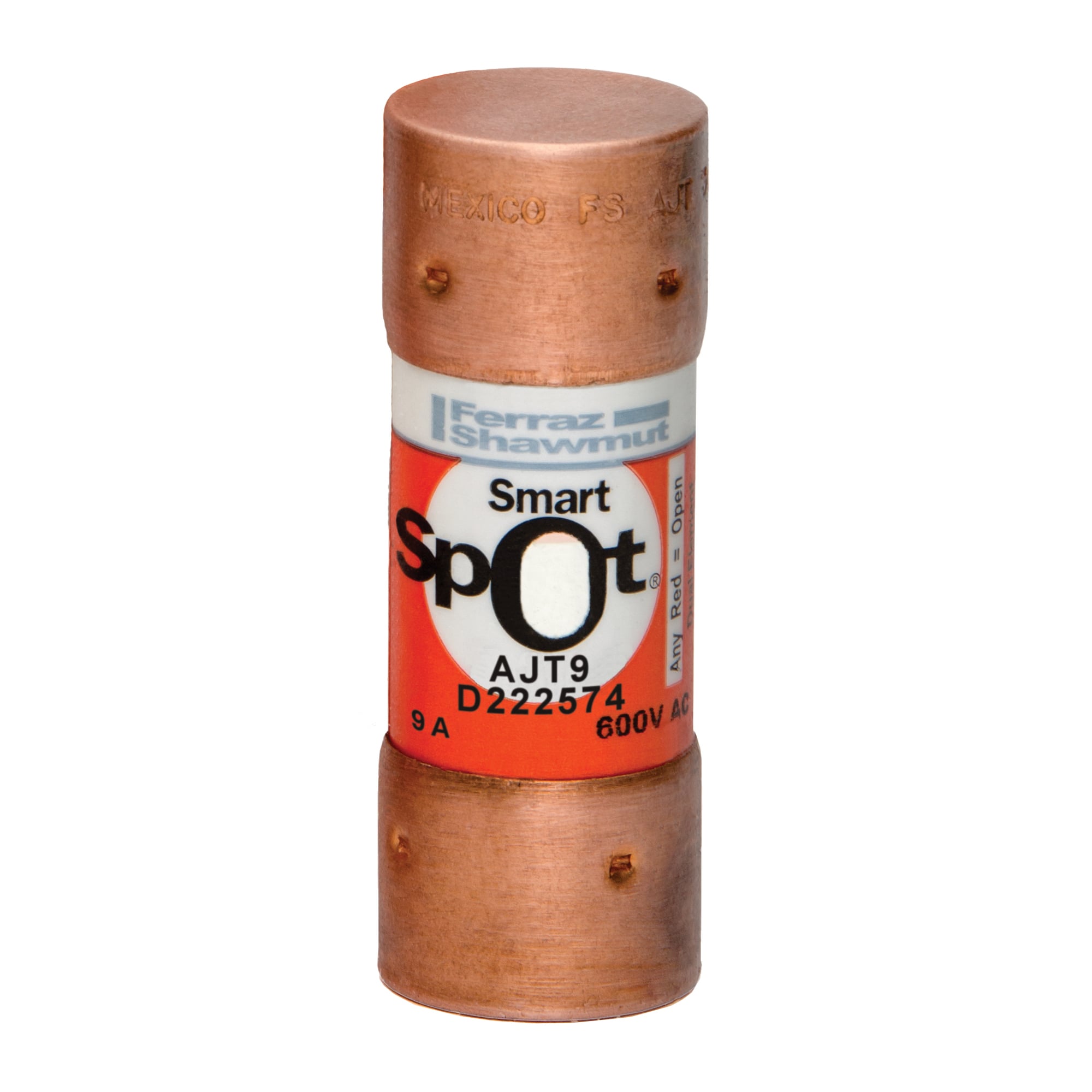 Fuse AJT - Class J - Time-delay 600VAC 500VDC 9A Ferrule SmartSpot