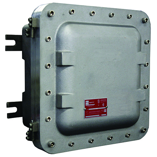 Cast Junction Box, Dust-Ignitionproof Explosionproof, Series: AJBEW, 17 in Width, 9.13 in Depth, 23 in Height, NEMA 4/9EFG/IP66, Bolt-On/Hinged Cover, Surface Mount, -40 to 131 deg F, Copper-Free Aluminum, Shot Blast