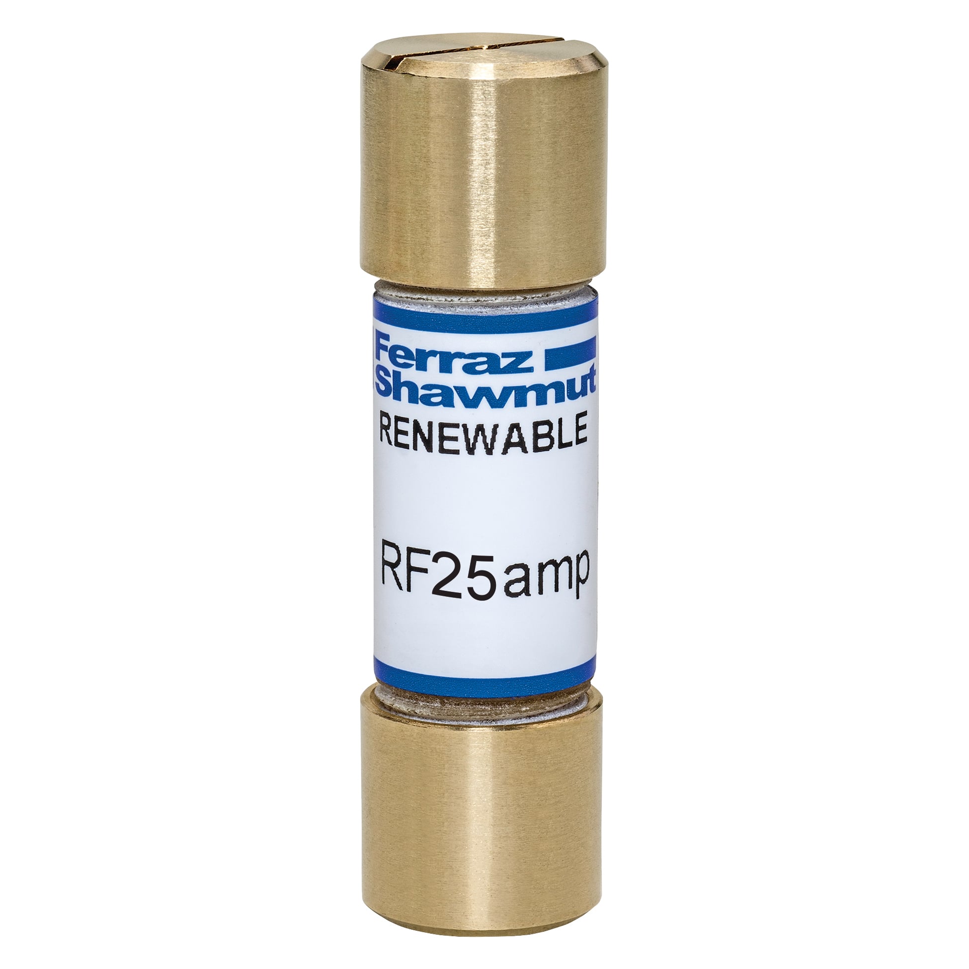 RF25 RF Series Fast Acting Low Voltage North American Style Renewable Fuse, 25 A, 250 V AC, 10 kA Interrupt, H Class, Cylindrical Body
