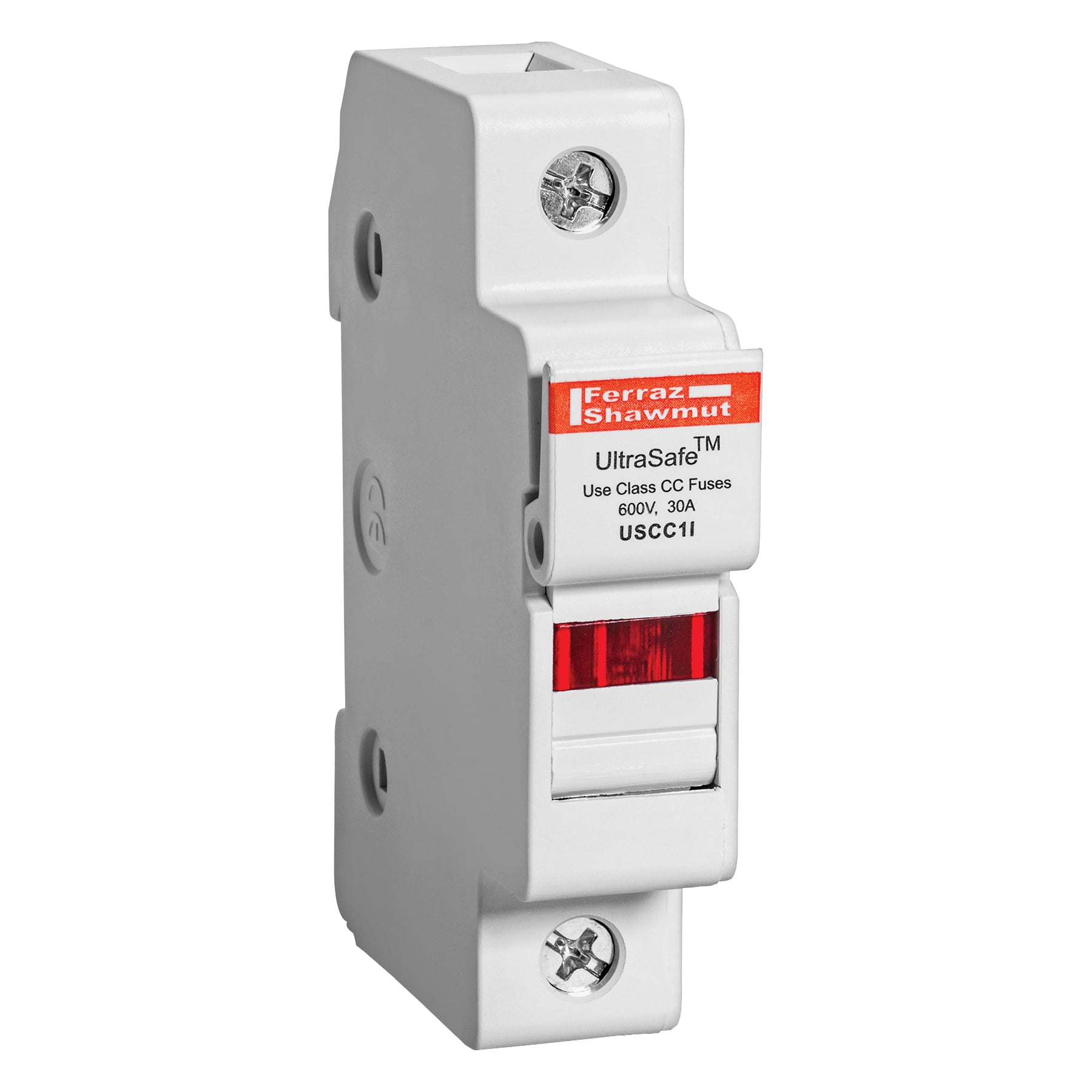 Fuse Holder 600VAC 600VDC Class CC 30A 1-Pole LED Pressure Plate IP65