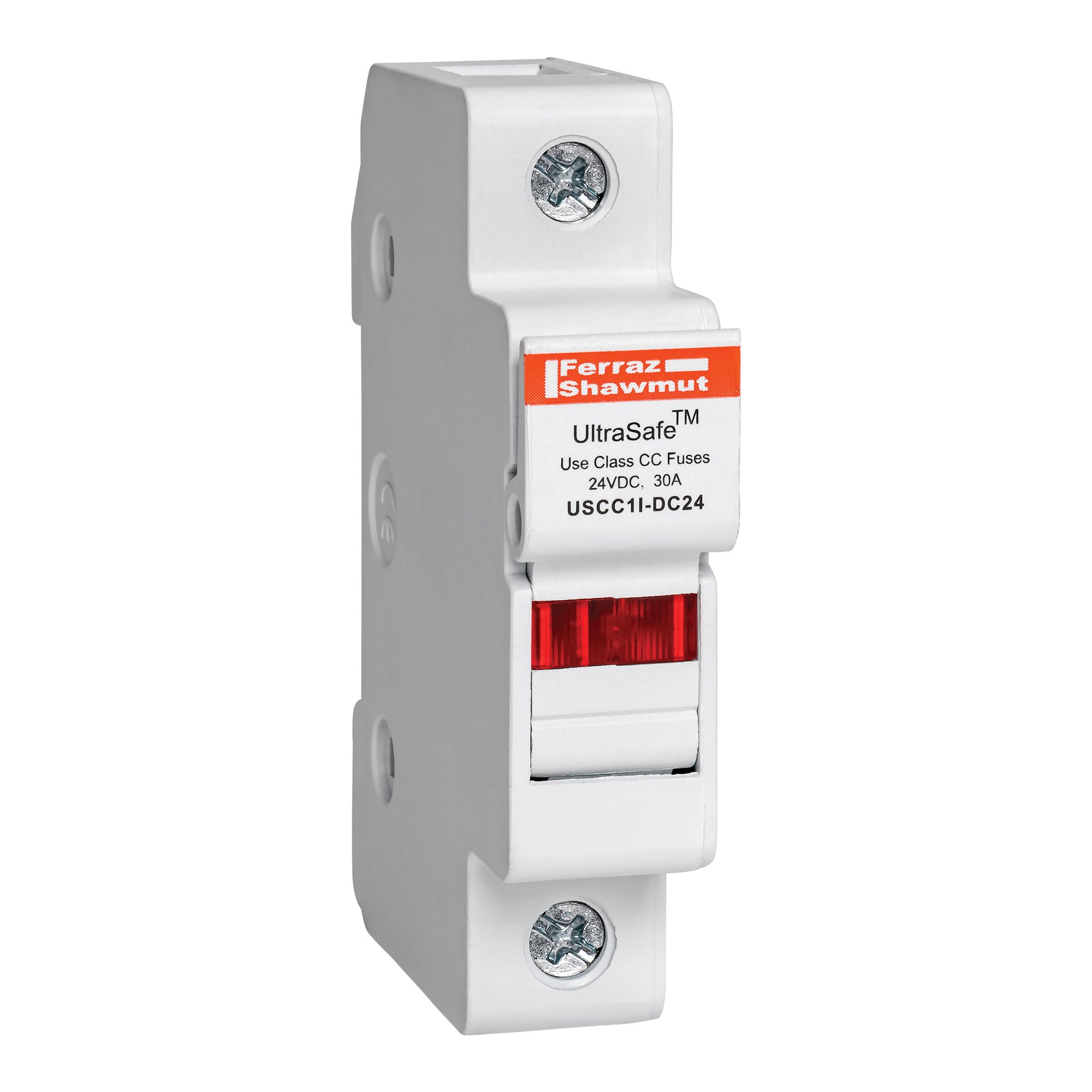 Fuse Holder 24VDC Class CC 30A 1-Pole LED Pressure Plate IP65