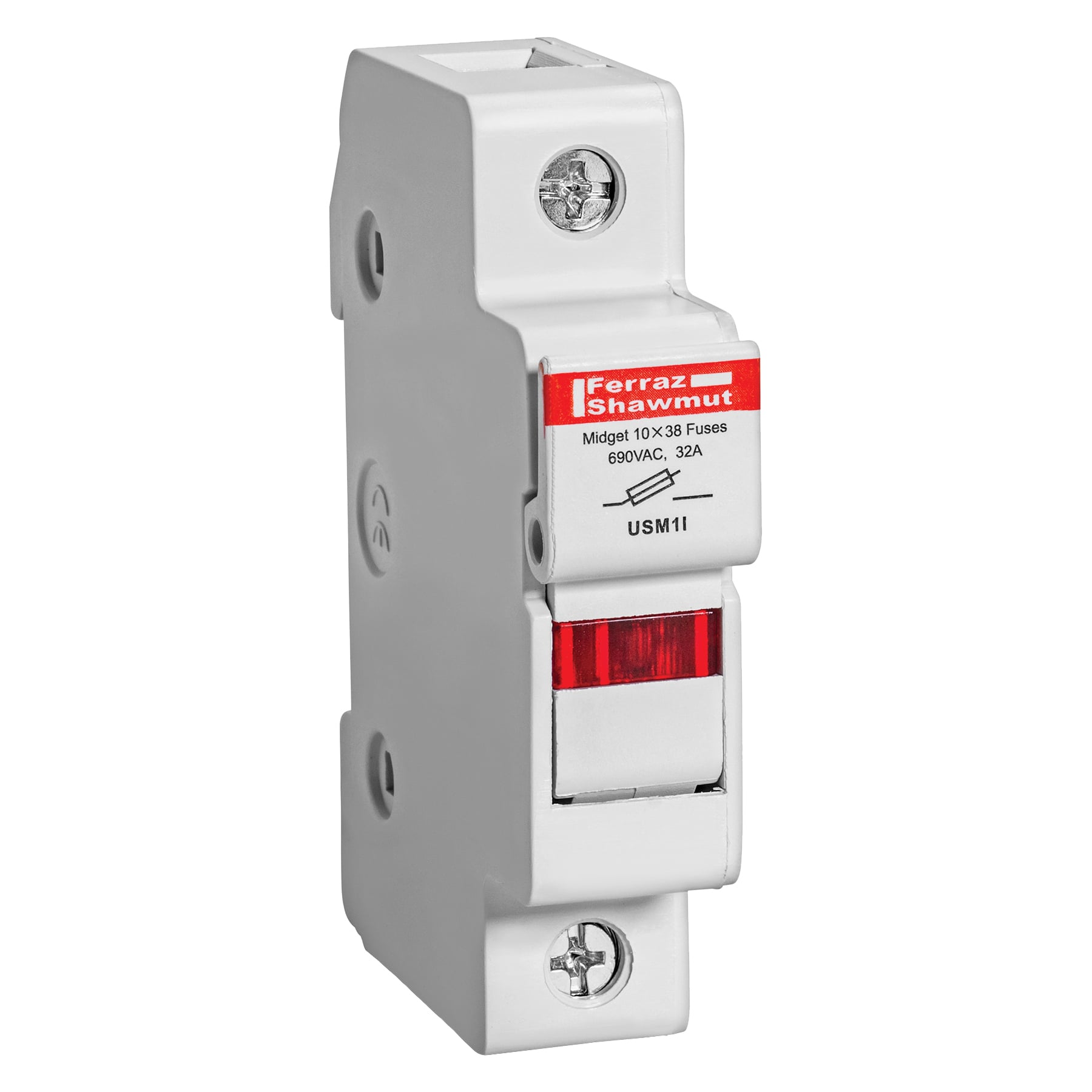 Fuse Holder 600VAC 600VDC Midget 30A 1-Pole LED Pressure Plate IP65