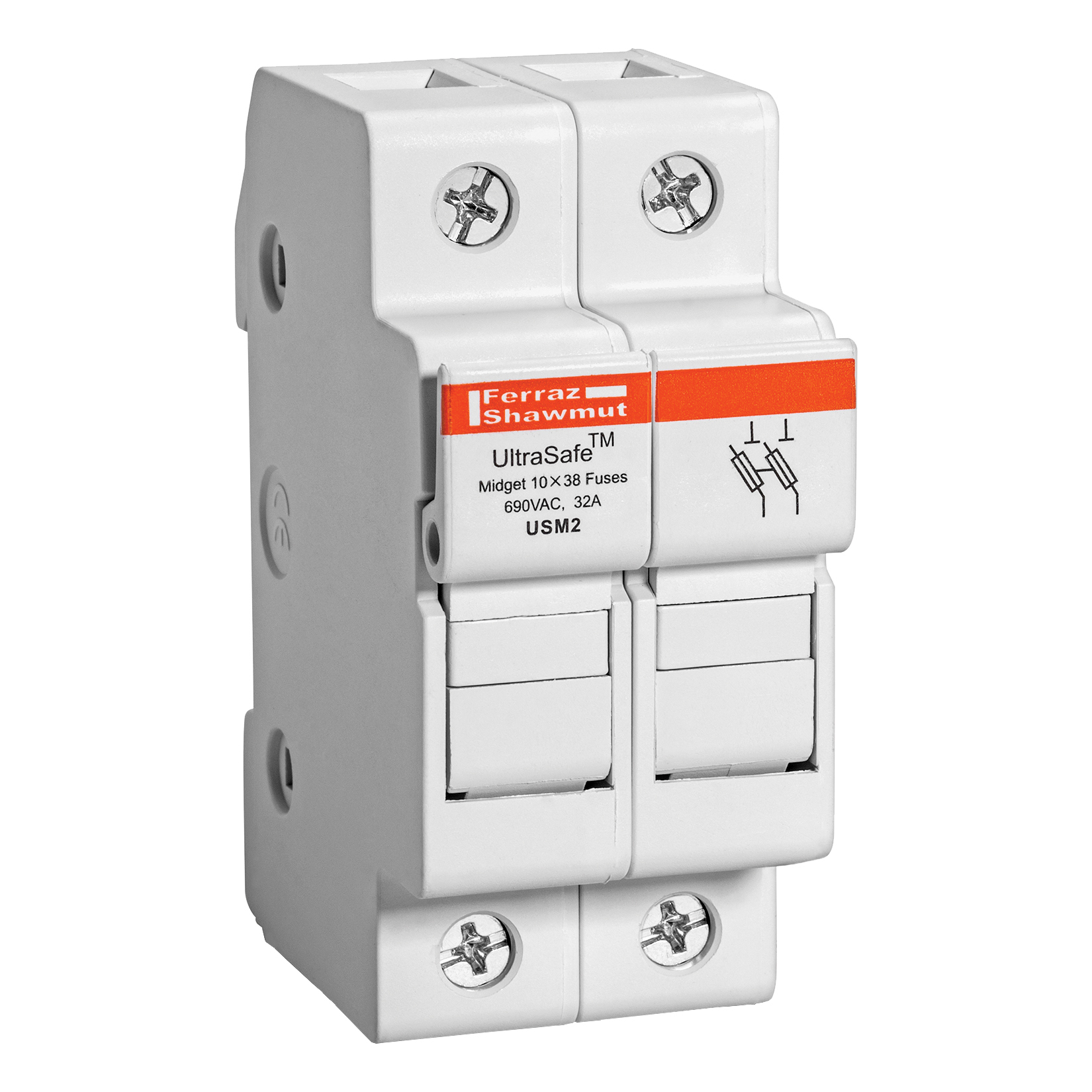 Fuse Holder 800VAC 1000VDC Midget 30A 2-Pole Pressure Plate IP65
