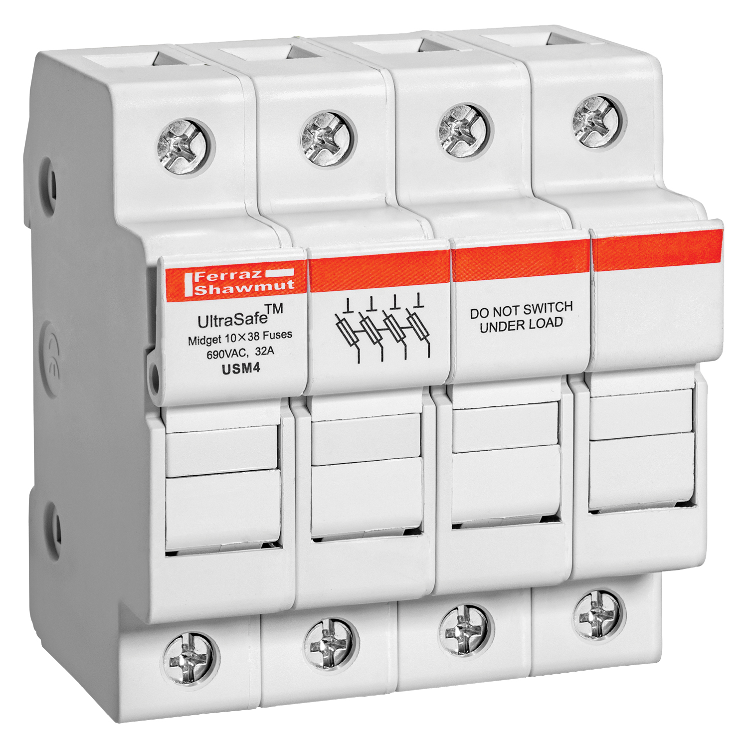 Fuse Holder 800VAC 1000VDC Midget 30A 4-Pole Pressure Plate IP65