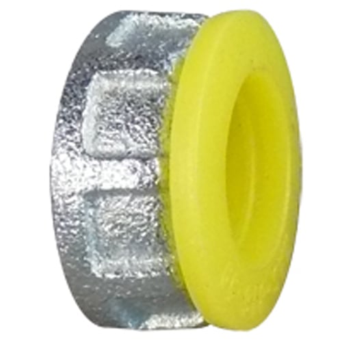 Threaded Capped Bushing, 3-1/2 inch, Malleable Iron/Polyethylene Cap, Zinc Electroplated