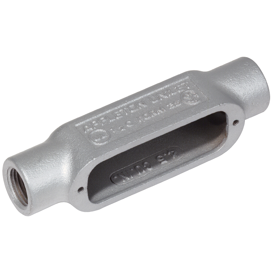Type C Conduit Body, 1 inch, Malleable Iron, Triple-Coat (Zinc Electroplate/Chromate/Epoxy Powder Coat)