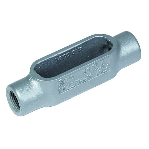 Type C Conduit Outlet Body, 3/4 in Hub, Form 7 Form, 6.9 cu-in Capacity, Grayloy Iron, Aluminum Enamel/Zinc Electroplated