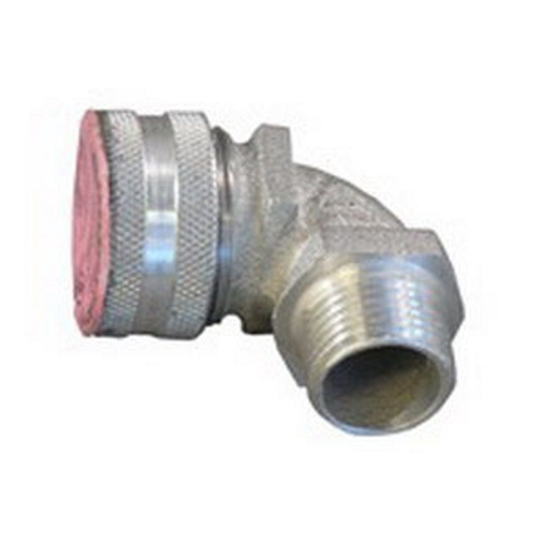 90 deg Liquidtight Strain Relief Cord & Cable Connector, 3/4 inch, 0.75 - 0.875 inch Conductor, Aluminum