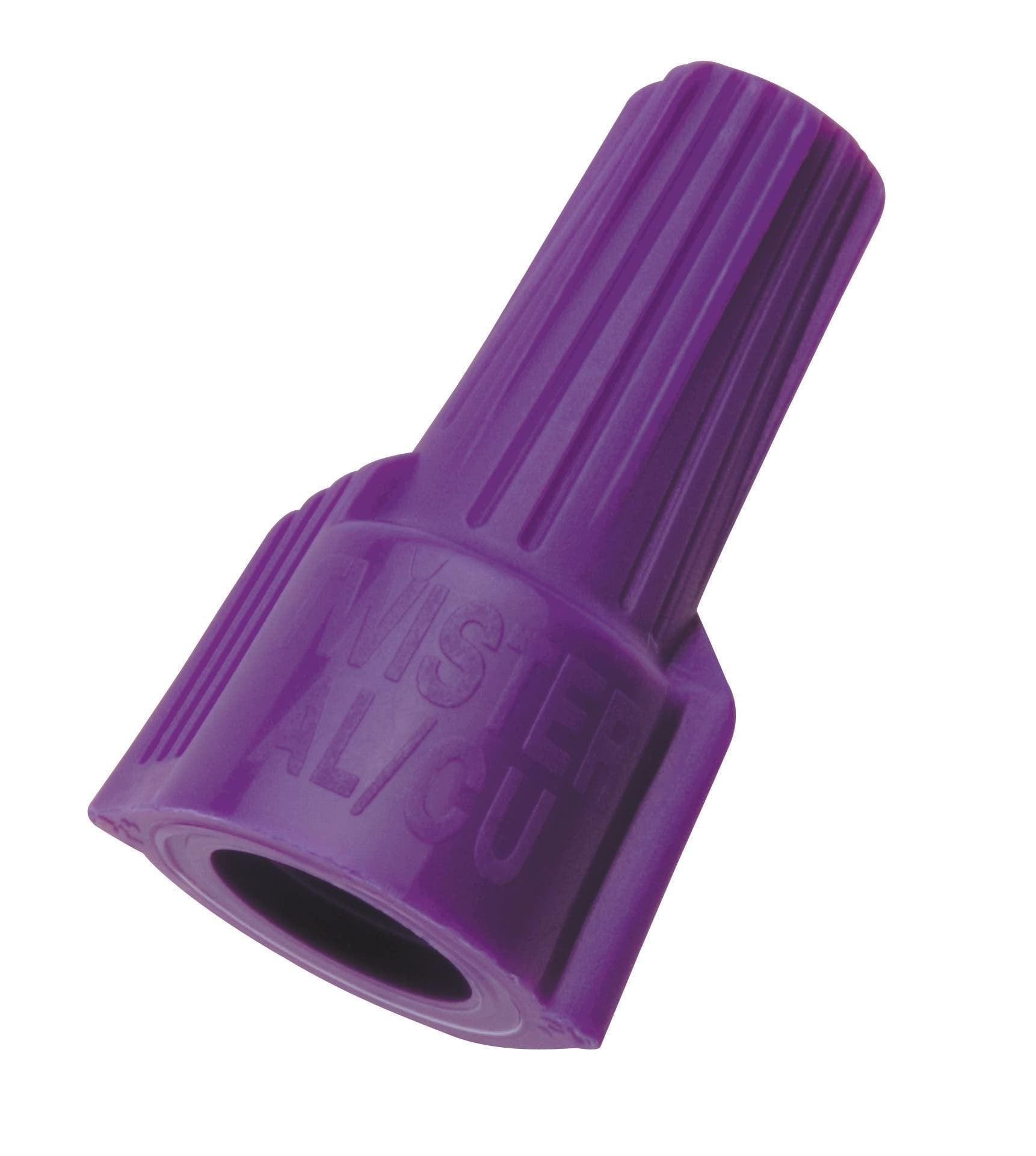 IDEAL, Wire Connector, Twister Al/Cu, Number Of Conductors: 2 to 3 Aluminum to Copper, 1 to 6 Copper to Copper, Conductor Range: 1/12 AWG Aluminium Solid With 1/18 AWG Copper AWG Min And 1/10 AWG, Material: Flame-retardant Polypropelene, Color: Purple, Voltage Rating: 600 V, Environmental Conditions: Tough, UL 94V-2 Flame-Retardant Shell Rated At 105 DEG C (221 F), Wire Type: Al/Cu, Model Number: 65