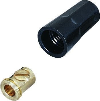 IDEAL, Wire Connector, Set-Screw, Size: 33/64 IN Width X 63/64 IN Height, Number Of Conductors: 1 to 6, Wire Size: 22 - 10 AWG, Material: Brass, Flame-retardant polypropylene shell, Color: Brass Connector, Black Shell, Voltage Rating: 600 V, Temperature Rating: 150 , 302 DEG C, DEG F, Dimension B: 3/8 IN, Model: 11, Width: 33/64 IN, Height: 63/64 IN, Dimension D: 13/32 IN