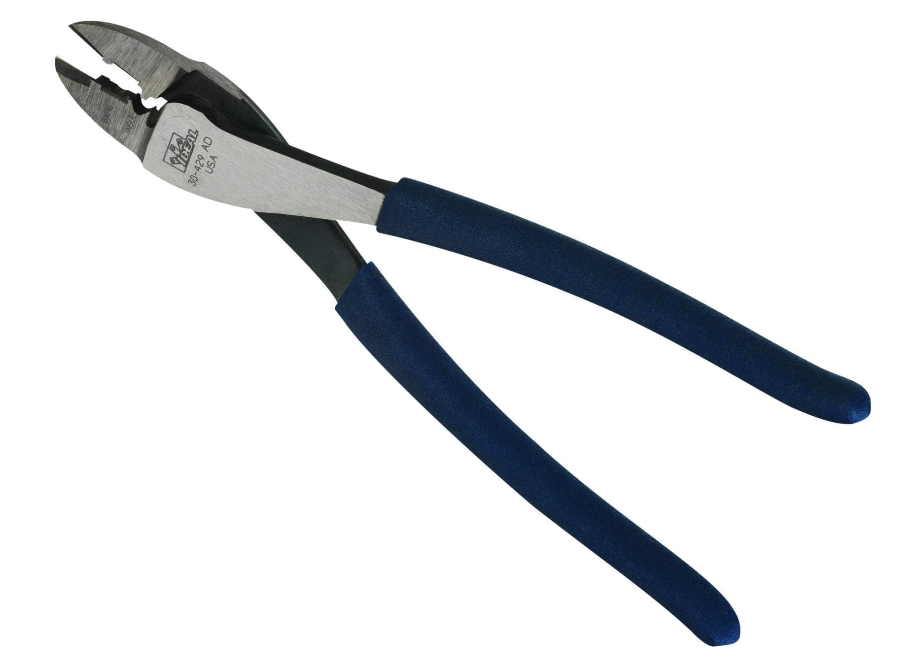 Multi-Crimp Tool, Overall Length: 9-3/4 IN, Solid, Comfort-Grip, Vinyl Coated, Dipped Handle, High-Carbon Steel, For Crimping Bare And Insulated Terminals And Splicing 10 - 22 AWG Wire