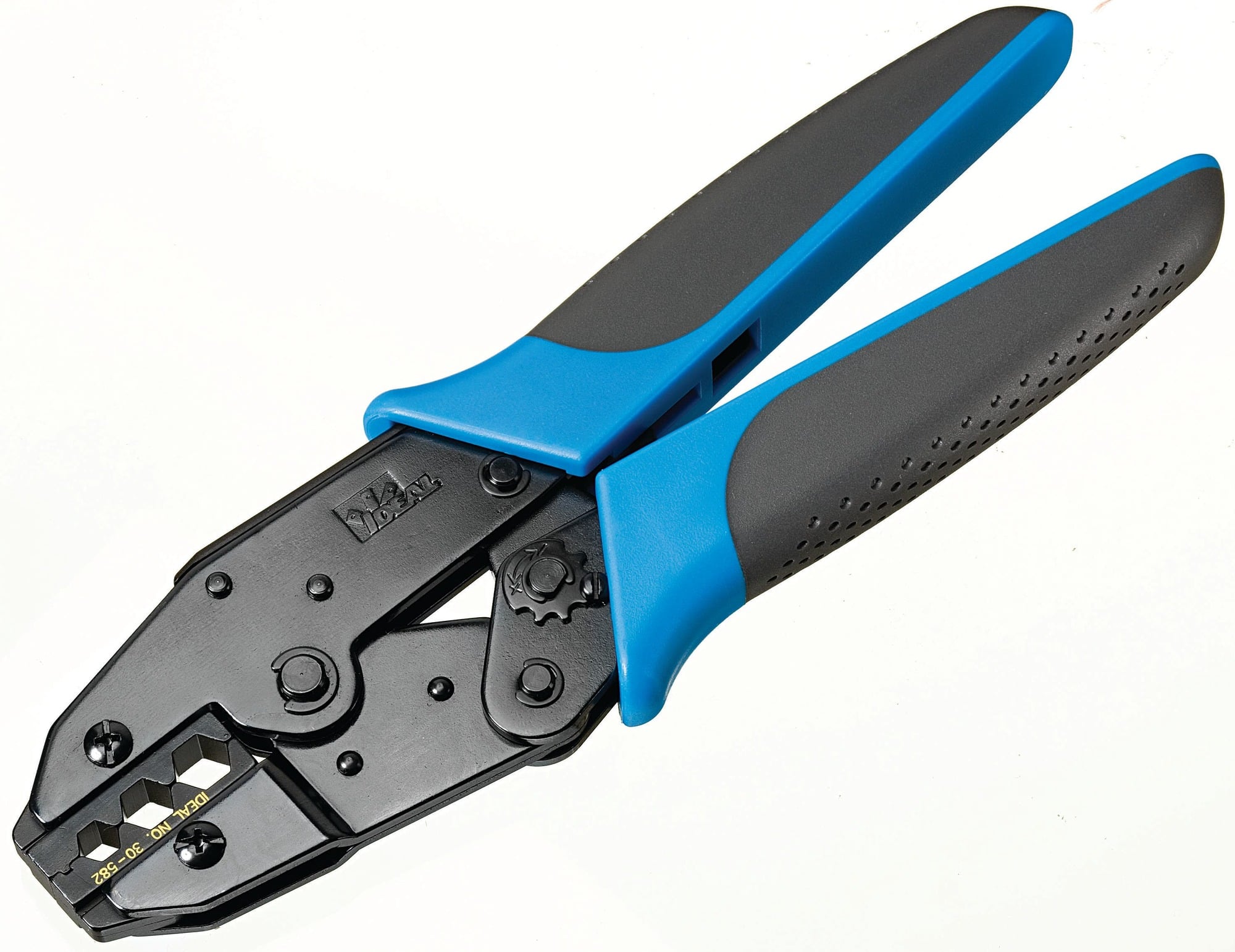 Crimpmaster Ratchet Crimp Tool, Cushioned, Comfort-Grip Handle, Included: Die, For CATV RG-59 And RG-6 Captive Ring F-Connectors