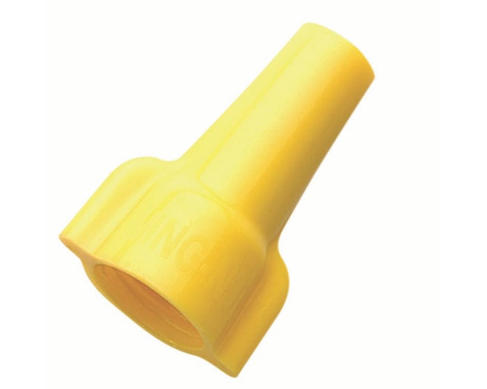 IDEAL, Wire Connector, Wing-Nut, Twist-On, Number Of Conductors: 1 to 6, Environmental Conditions: Tough, UL 94V-2 Flame-Retardant Shell Rated At 105 DEG C (221 F), Conductor Range: 18 - 10 AWG, Min 2 - 18, MAX 3-12, Material: Flame-retardant polypropelene shell, Color: Yellow, Voltage Rating: 600 V, Model Number: 451, Width: 1-1/64 IN, Height: 11/16 IN, Flammability Rating: UL 94V-2