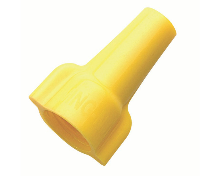IDEAL, Wire Connector, Wing-Nut, Twist-On, Number Of Conductors: 2, 3, Environmental Conditions: Tough, UL 94V-2 Flame-Retardant Shell Rated At 105 DEG C (221 F), Conductor Range: 18 - 10 AWG, 18/2 AWG Min, 12/3 AWG MAX, Color: Yellow, Voltage Rating: 600 V, Model Number: 451, Flammability Rating: UL94V-2