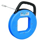 IDEAL, Fish Tape, Blued-Steel, Tuff-Grip Pro, Length: 50 FT, Width: 1/8 IN, Thickness: 060 IN, Tensile Strength: 1600 LB, Tape End: Formed Hook, Material: Highest Grade Carbon Steel, Case Diameter: 9 IN