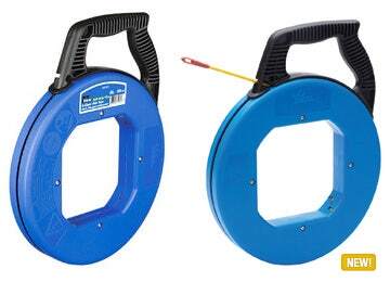 IDEAL, Fish Tape, S-Class, Tuff-Grip Pro, Length: 200 FT, Tape End: Eyelet, Material: Nylon Jacket, Structural Glass Core, Fiberglass Tape, Case Diameter: 16 IN, Replacement Tape: 31-165, Diameter: 3/16 IN