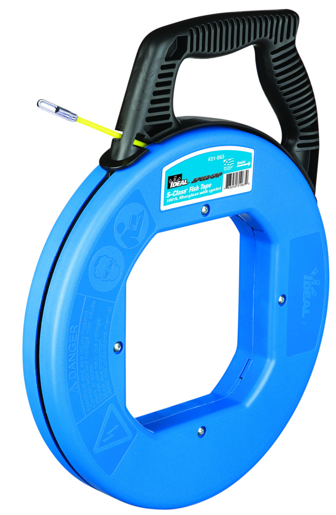 IDEAL, Fish Tape, S-Class, Length: 100 FT, Tape End: Leader, Material: Nylon Jacket, Structural Glass Core, Fiberglass Tape, Diameter: 3/16 IN