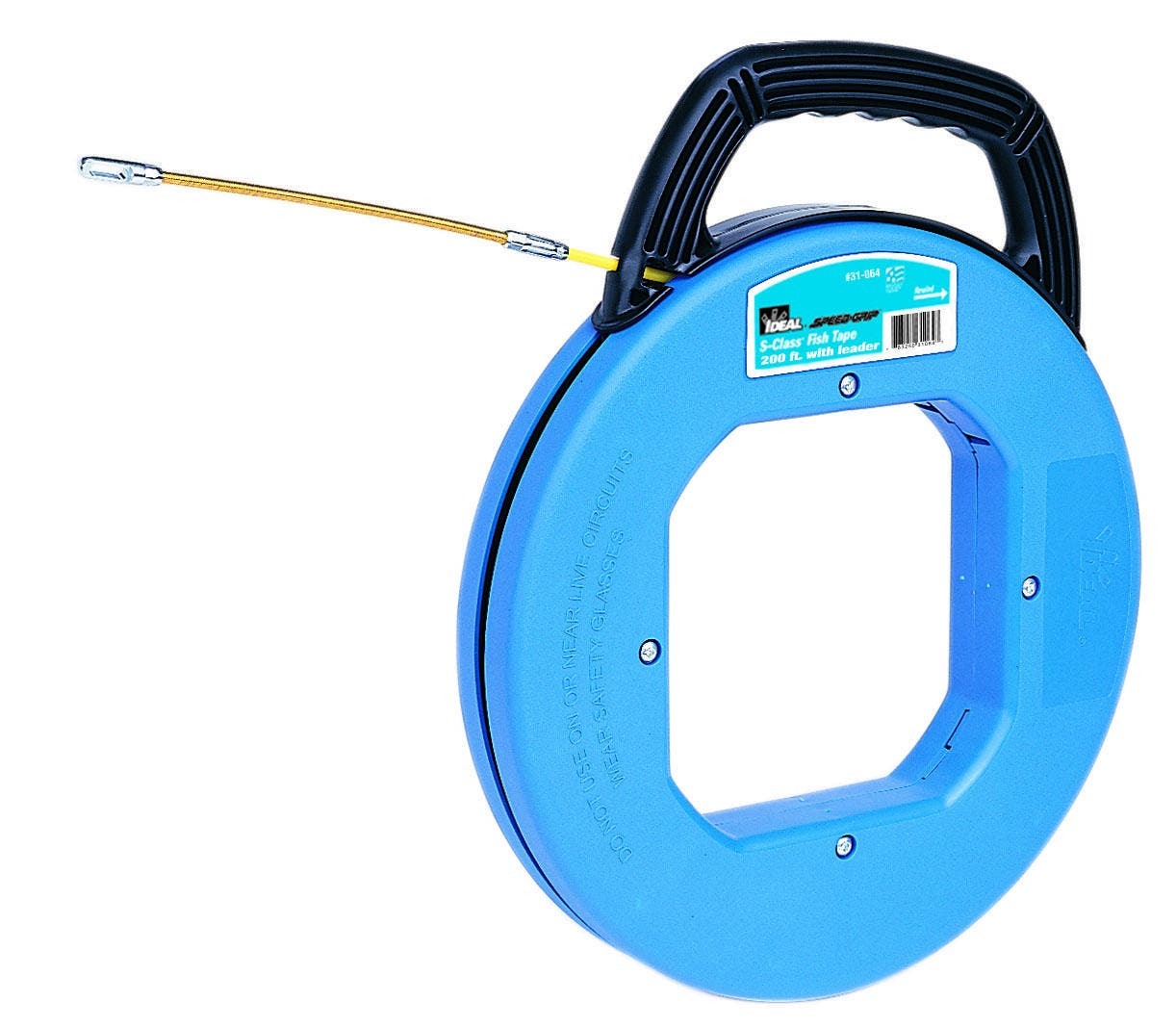 IDEAL, Fish Tape, S-Class, Length: 200 FT, Tape End: Leader, Material: Nylon Jacket, Structural Glass Core, Fiberglass Tape, Diameter: 3/16 IN