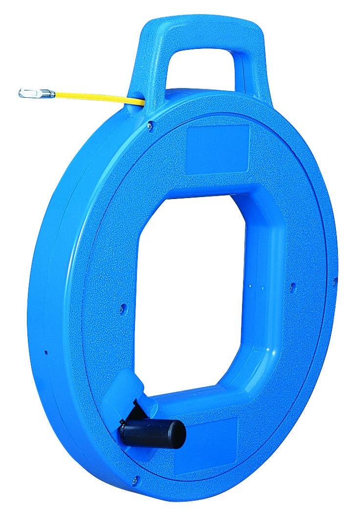 IDEAL, Fish Tape, S-Class, Rapid-Pak, Length: 200 FT, Tape End: Leader, Material: Nylon Jacket, Structural Glass Core, Fiberglass Tape, Case Diameter: 16 IN, Replacement Tape: 31-155, Diameter: 3/16 IN