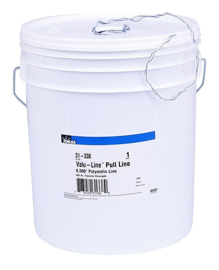 IDEAL, Pull-Line, Valu-Line, Standard Duty, Length: 6,500 FT, Tensile Strength: 190 LB, Material: Fiber Polyline, Color: White With Gray Tracer