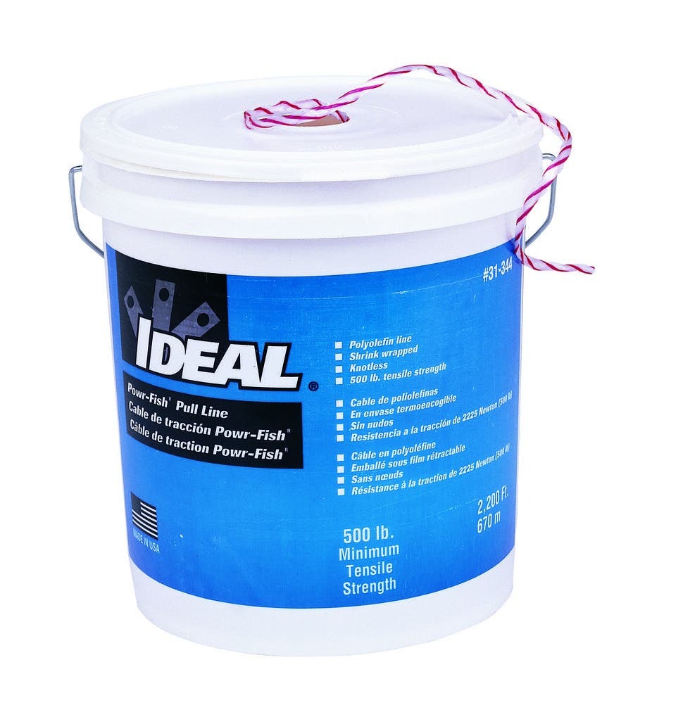 IDEAL, Pull-Line, Powr-Fish, Extra Heavy Duty, Length: 2,200 FT, Tensile Strength: 500 LB, Material: Fiber Polyline, Color: White With Red Tracer