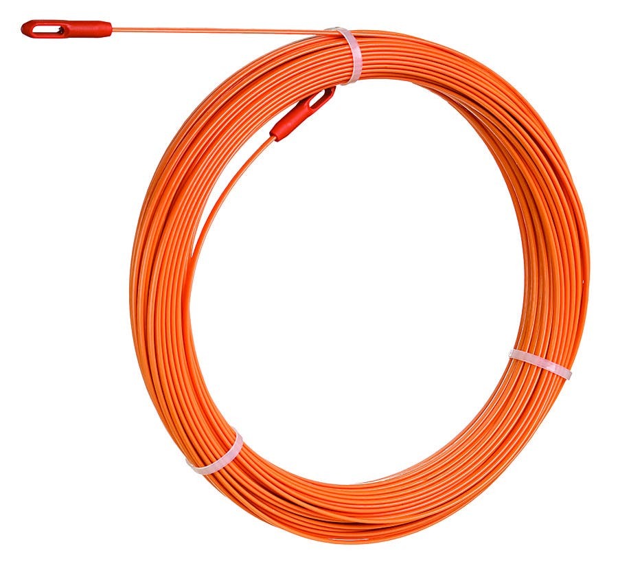 IDEAL, Fish Tape, Volt-Guard, Length: 60 FT, Width: 0.1875 IN, Thickness: 094 IN, Tape End: Eyelet, Material: Fiberglass