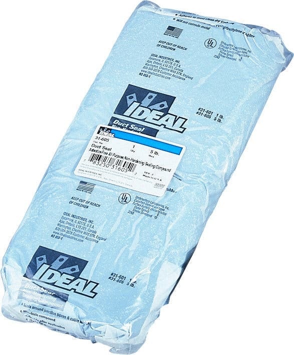 Duct Seal, Dark Gray Putty, Size: 5 LB Block, Specific Gravity: 1.65, Base Content: Butyl Rubber Composite