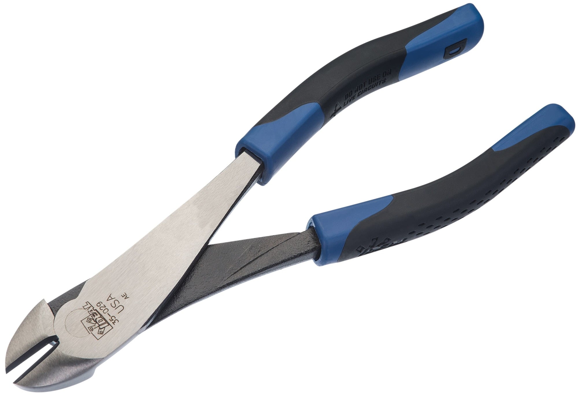 High-Leverage Diagonal-Cutting Pliers, Overall Length: 8 IN, Dipped, Comfort-Grip, Vinyl Coated Handle, High-Carbon Steel, Diagonal Angle Head Plier, Standard Nose, Operation: Standard Cutting, For General Use